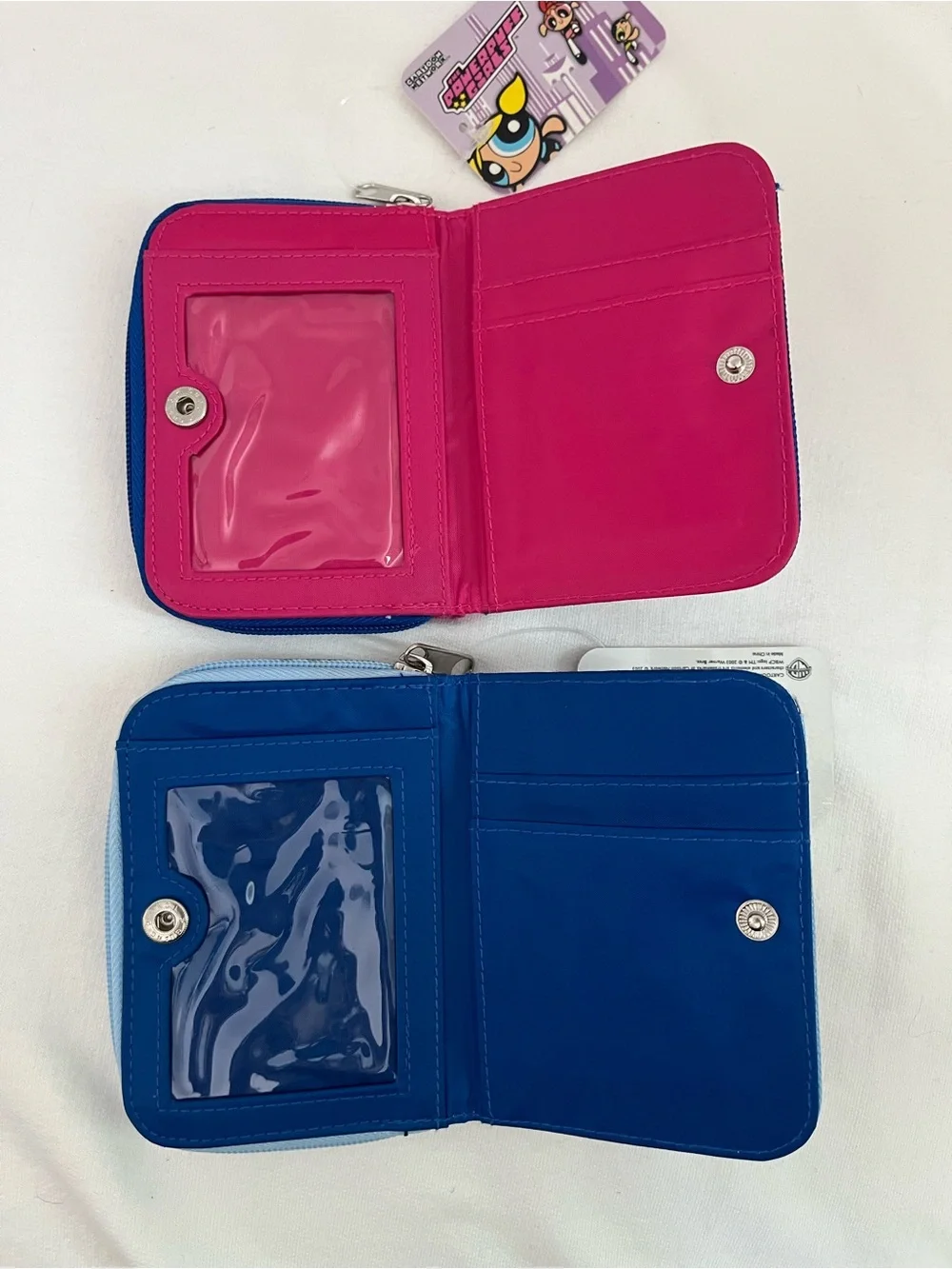 Vintage Cartoon Network Powerpuff Girls Kids Wallet Pink & Blue Y2K Deadstock